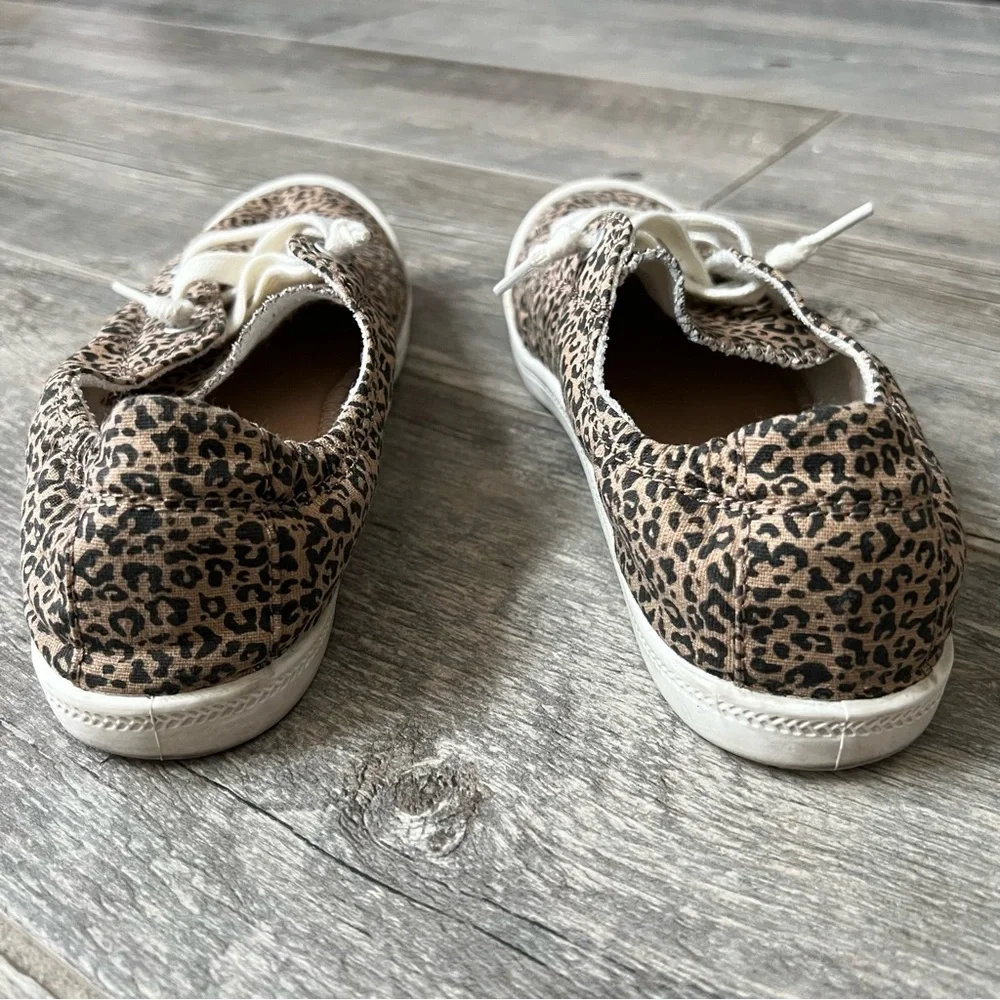 Mad Love Lennie Slip On Canvas Shoes Leopard Print Sneaker - Picture 5 of 8